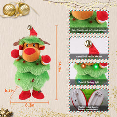 1Pc Penguin Or Elk Or Snowman Electric Dancing Singing Plush Toy Twisting Snowman Toy Talking Interactive Mimicking Funny Songs Wiggly Dance Kid Christmas Gift