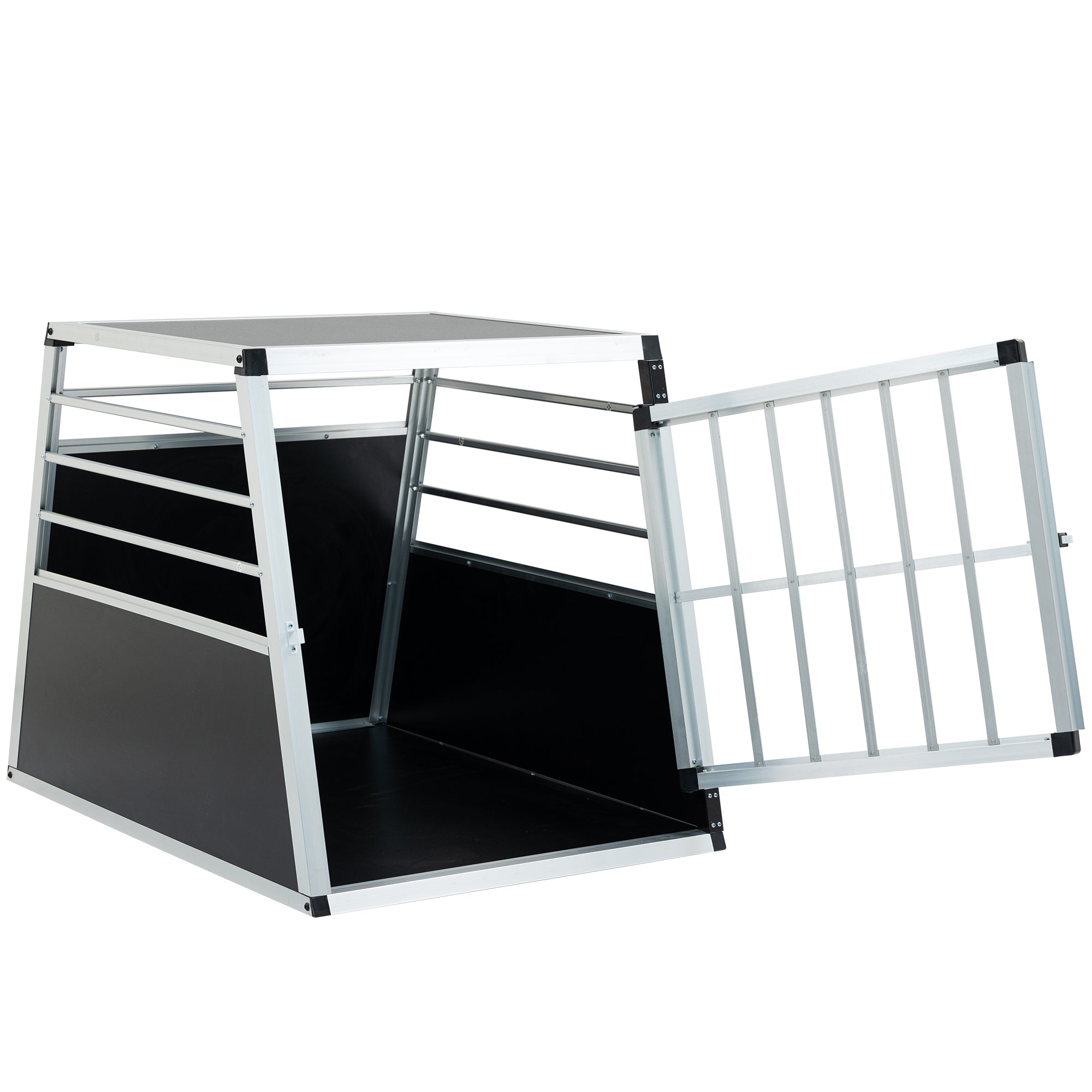 Aluminum Transport Case,  Aluminum Car Carrier, Travel Carrier, Suitable For Cats And Dogs, Black And Silver.