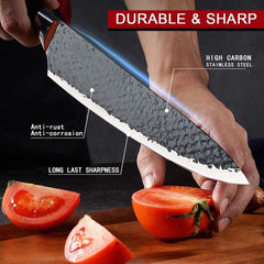 6 PCS Kitchen Knife Sets, Steel Kitchen Knives Set Tools Forged Kitchen Knife Scissors Ceramic Peeler Chef Slicer Knife Gift Case