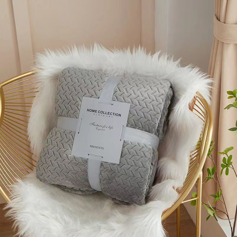 Solid Color Flannel Wheat Grain Blanket Children's Blankets