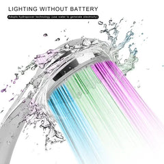 LED Shower Head Handheld Color-Changing Automatically Hydropower Without Batteries