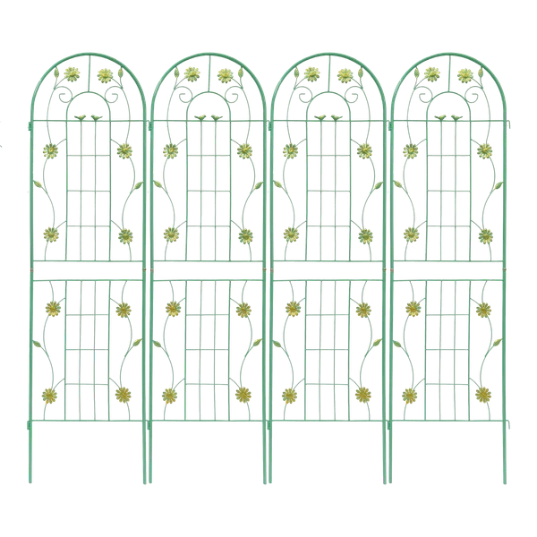 4 Pack Metal Garden Trellis 71" X 19.7" Rustproof Trellis For Climbing Plants Outdoor Flower Support