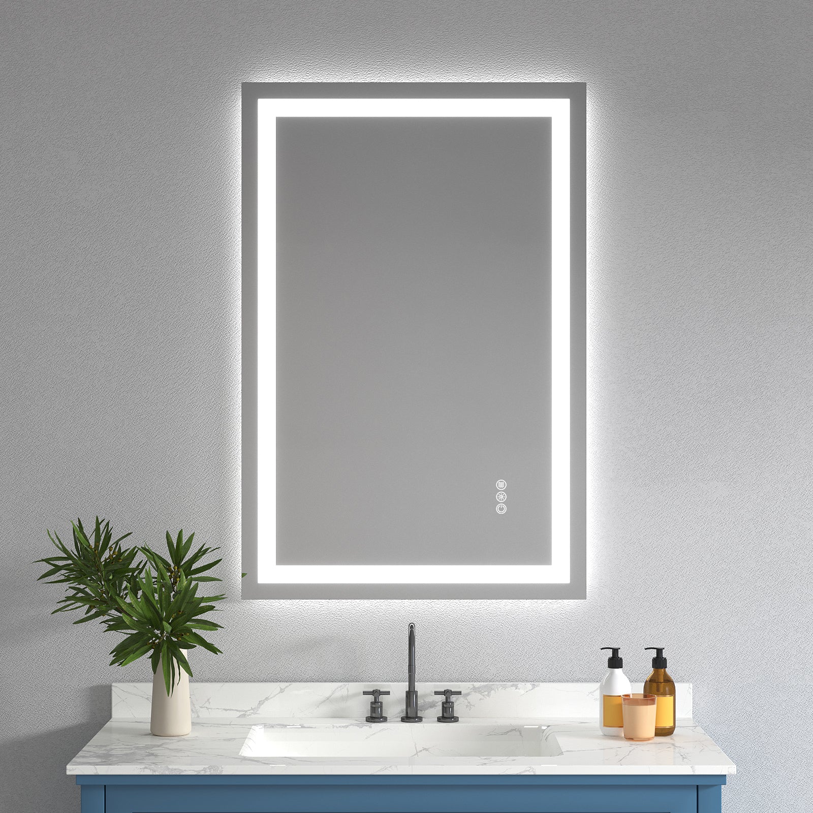 24X36 Inch Frameless Tempered Glass With Dual LED Light Strips For Front And Rear Illumination, Unable To Ship On Weekends, USPS,FedEx