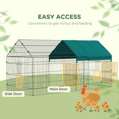 87" Small Animal Playpen with with Roof for Rabbits, Chicken, Chinchillas for Indoor/Outdoor Use, Green