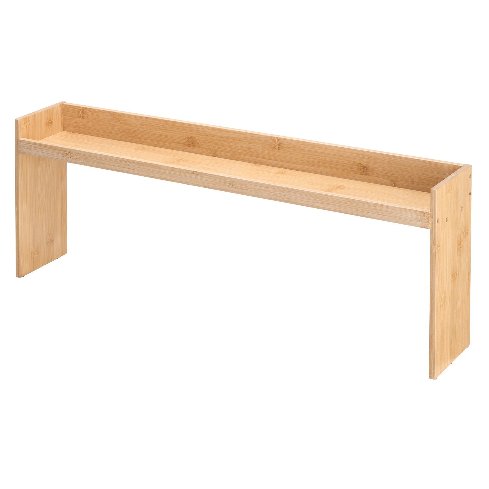 Over The Stove Spice Shelf Spice Rack Kitchen Organizer 32.6x13in Bamboo 6 Hooks