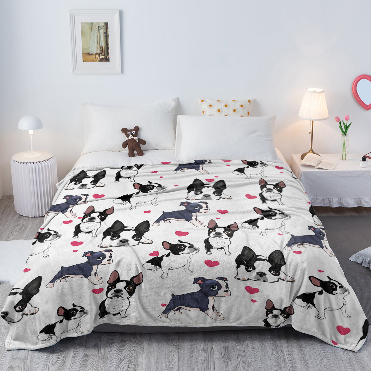 1pc Adorable Fleece Dog Blanket - Soft, Cozy, Lightweight, Warm, Flannel Throw