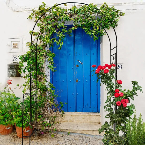 Metal Garden Arch W55'' X H94.5'' Garden Arbor Trellis Climbing Plants Support Rose Arch Outdoor Arch