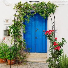 Metal Garden Arch W55'' X H94.5'' Garden Arbor Trellis Climbing Plants Support Rose Arch Outdoor Arch