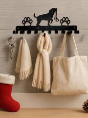 Rustic Entryway Organizer - Wall Mounted Key Holder & Leash Rack For Pet Owners