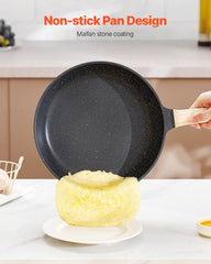 19 Piece Pots And Pans Set Granite Nonstick Kitchen Cookware Induction Black