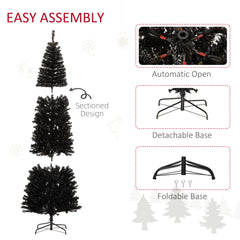 8 FT Artificial Christmas Tree Pencil Xmas Tree with Stand, 1168 Tips, Holiday Home Indoor Decoration for Party, Black