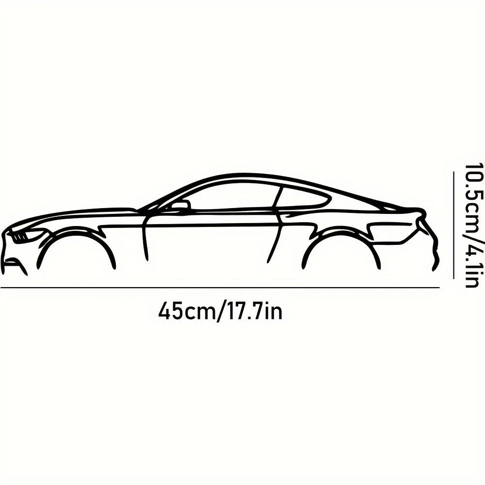 Laser-Cut Metal Wall Art Precise Sports Car Silhouette