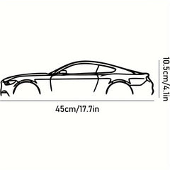 Laser-Cut Metal Wall Art Precise Sports Car Silhouette