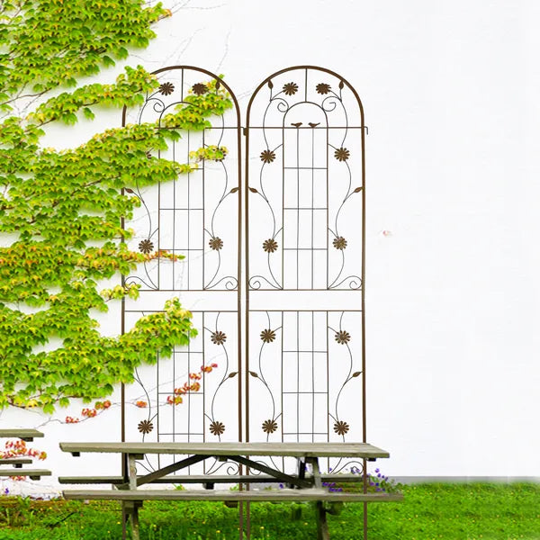 2 Pack Metal Garden Trellis 86.7" X 19.7" Rustproof Trellis For Climbing Plants Outdoor Flower Support