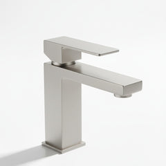 Single Handle Bathroom Faucet, Stainless Steel Single Hole Lavatory Faucet, Modern Sink Faucet, Brushed Nickel