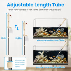 Multifunctional Electric Aquarium Gravel Cleaner Kit Length Adjustable Automatic Fish Tank Vacuum Cleaner