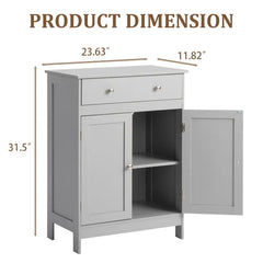 Gray Particleboard With Melamine Veneer, 60*30*80cm, Double Doors, Single Drawer, Bathroom Vanity