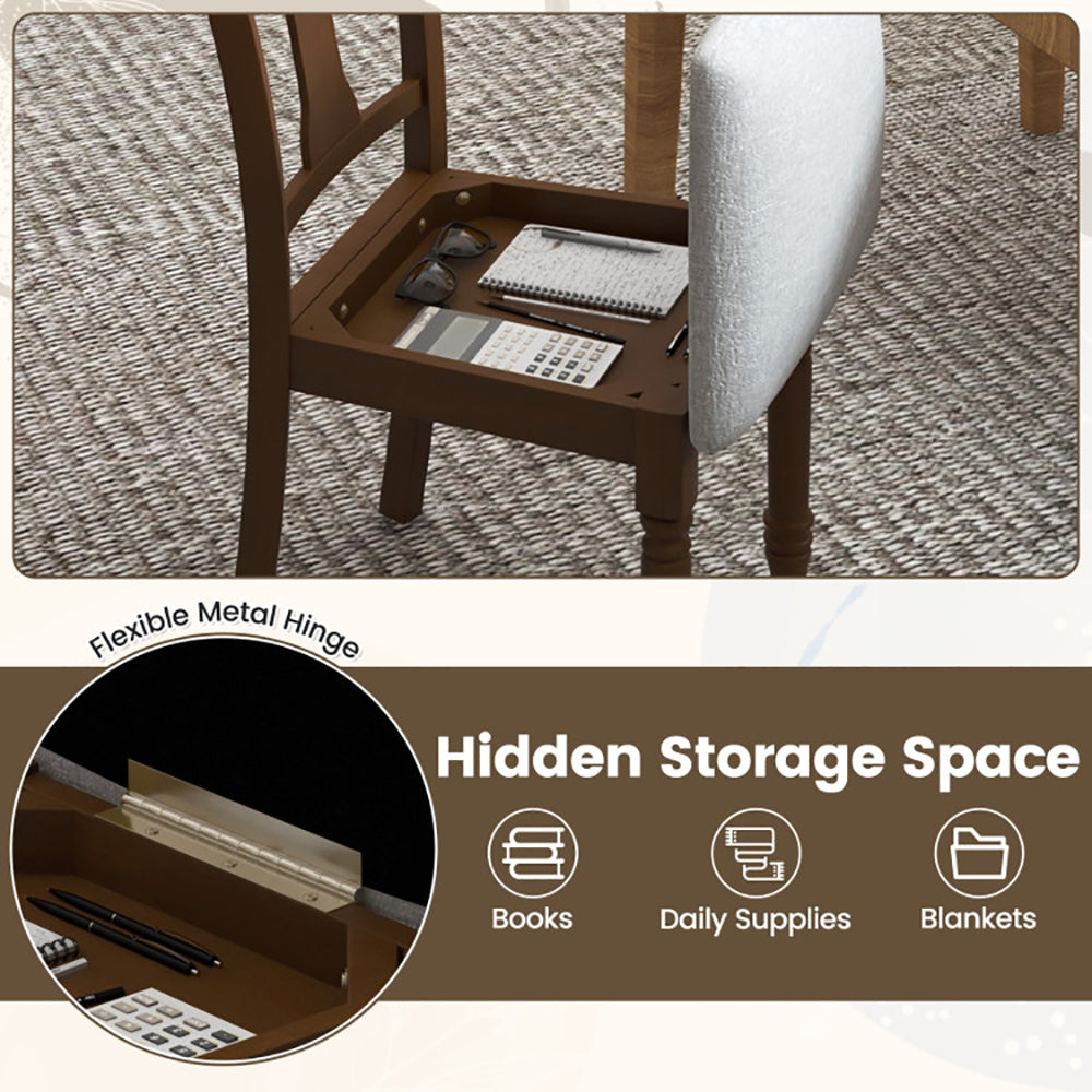 Kitchen Dining Chair With Linen Fabric And Storage Space