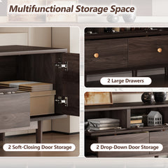 76 TV Stand With Drawers For Living Room Bedroom, Modern Chic Entertainment Center For TVs Up To 85 Inches, Entertainment Center With Storage