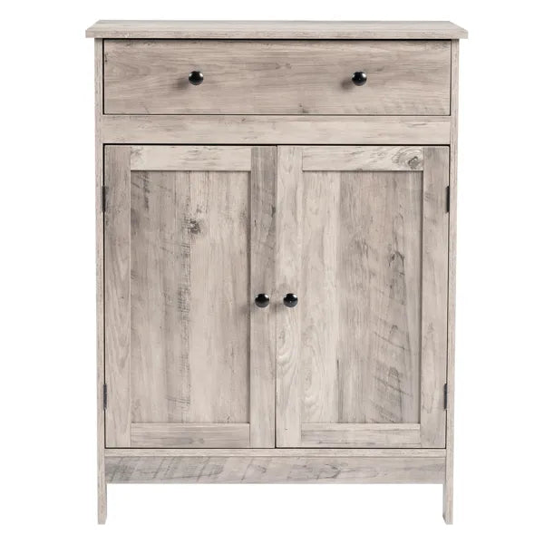 Washed Gray Particleboard With Melamine Veneer, 60*30*80cm, Double Doors, Single Drawer, Bathroom Vanity