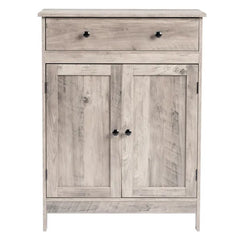 Washed Gray Particleboard With Melamine Veneer, 60*30*80cm, Double Doors, Single Drawer, Bathroom Vanity