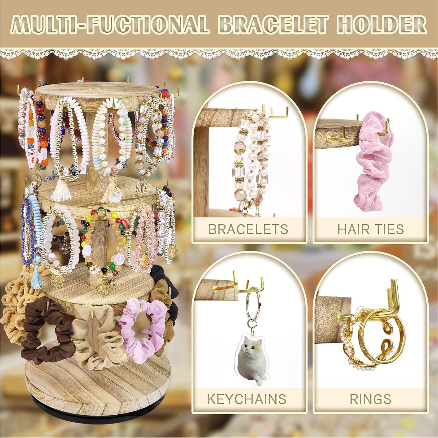 360 Rotating Earring Display Stands With 50 Earring Holder Cards