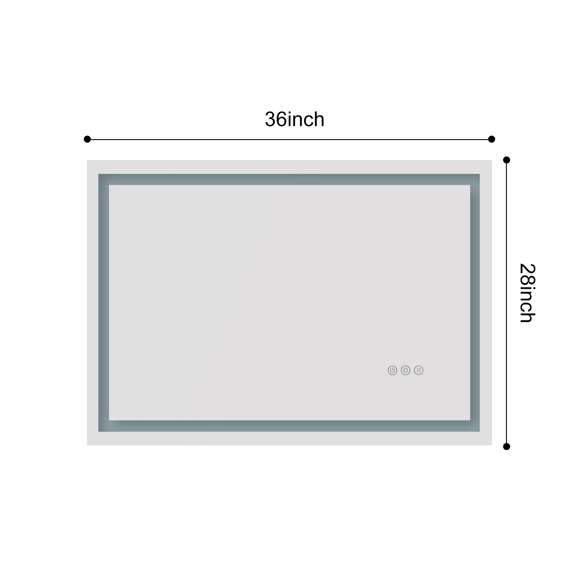 36x28 Inch LED Bathroom Mirror