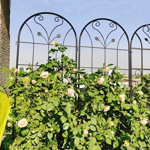 4 Pack Metal Garden Trellis 86.7" X 19.7" Rustproof Trellis For Climbing Plants Outdoor Flower Support Black
