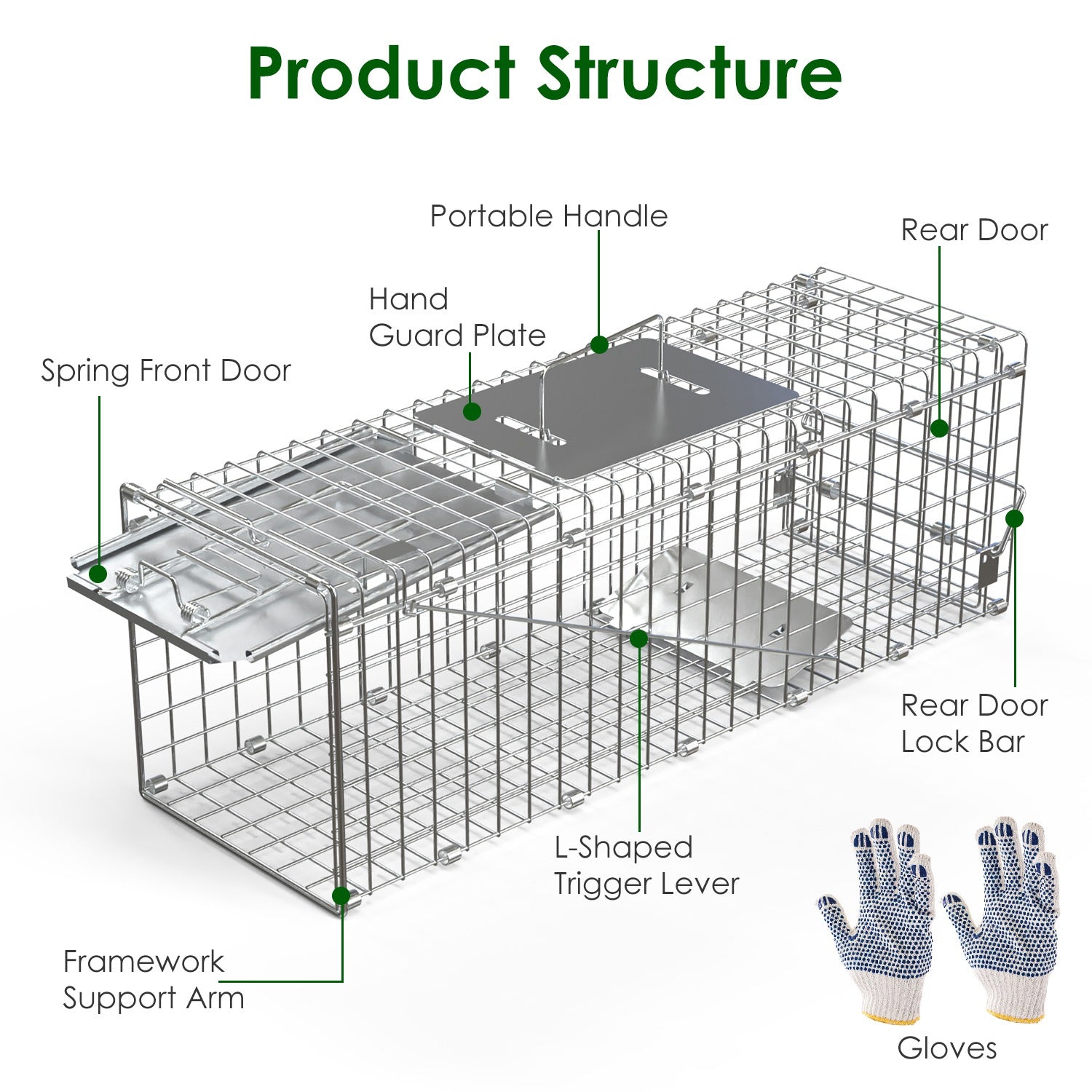 2Pcs 24X7.48X8.27IN Folding Humane Live Animal Trap Cages Easy To Catch And Release Foldable Cat Trap Galvanized Steel For Small Cats Squirrels Rabbits Hedgehog Chipmunk