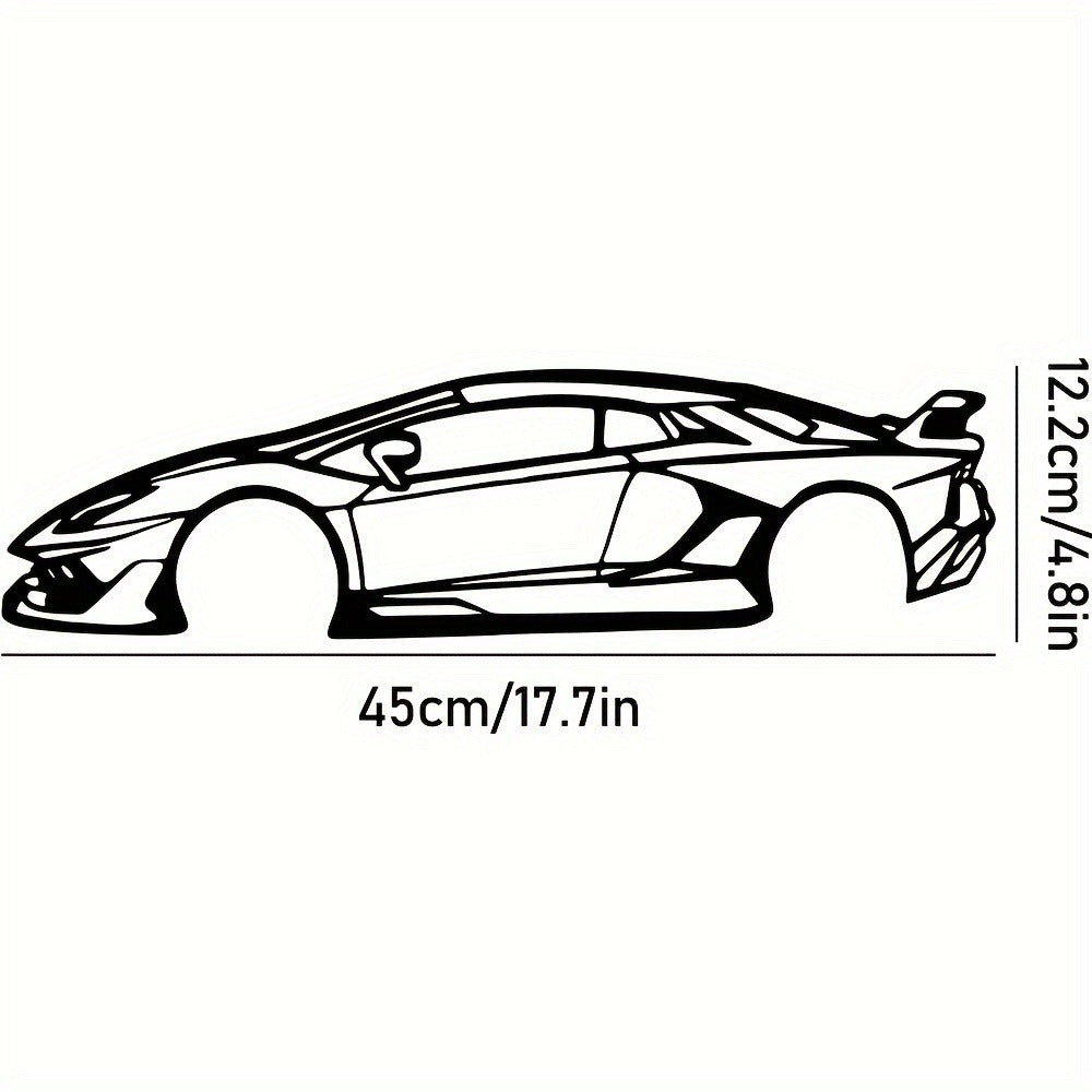 Precision Laser-Cut Metal Wall Art Sleek Sports Car Silhouette