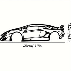 Precision Laser-Cut Metal Wall Art Sleek Sports Car Silhouette