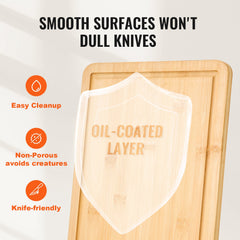 Bamboo Cutting Board Premium Versatile Cut Board With Built-in Handle