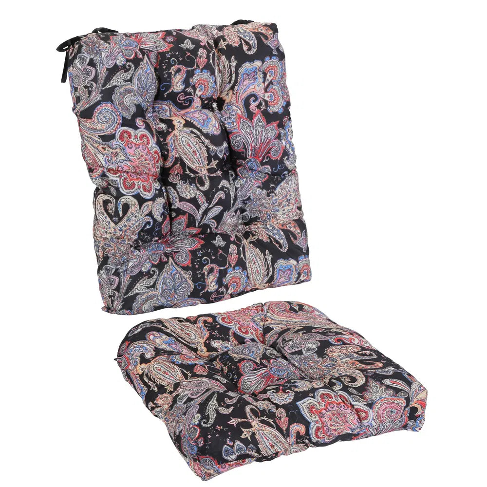 Waterproof Rocking Chair Cushion Upper And Lower Back And Seat Sets With Non-Slip Ties Oxford Cloth Surface Polyester Filling Comfortable For Indoor Home Office Car