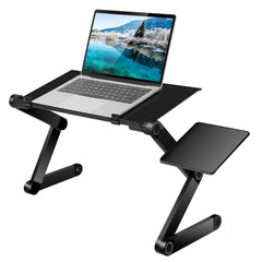 Foldable Laptop Table Bed Notebook Desk With Mouse Board Aluminum Alloy Breakfast Snacking Tray For Home Office Travel Use