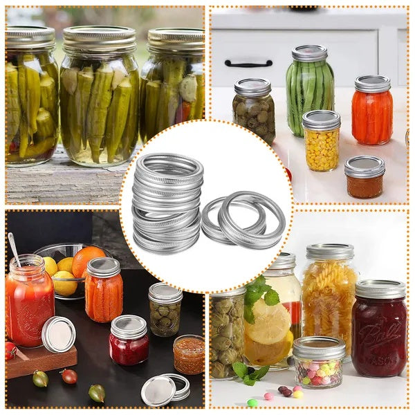 24 Pcs Regular Mouth Canning Jar Metal Rings