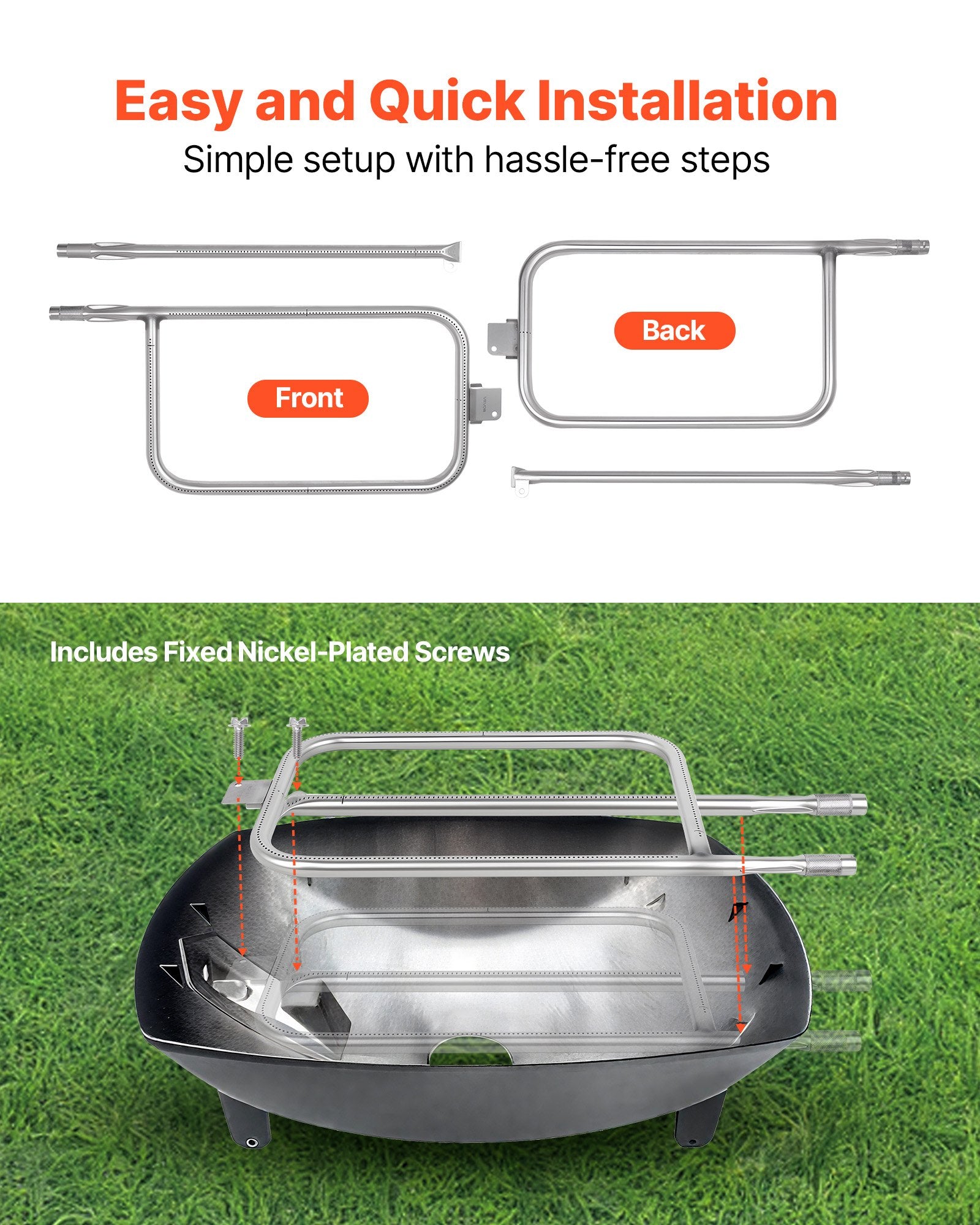 Stainless Steel Tube Burner For Weber Q3200 Q300 Q320 Q3000 Gas Grills