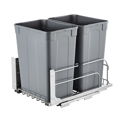Double Pullout Waste Container Kitchen Trash Can With Soft Close Grey 35QTx2