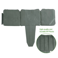 20 PCS Cobbled Stone Effect Plastic Garden Lawn Border Edging