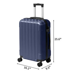 Three-in-one Textured Matte Finish, Non-TSA Customs Lock, 28-inch Detachable Wheels, ABS Trolley Case, 20in, 24in, 28in, ABS, All Colors Available In Navy Blue
