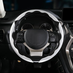Carbon Fiber Steering Wheel Covers 3 Piece Clip On Steering Wheel Cover White