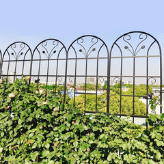 4 Pack Metal Garden Trellis 86.7" X 19.7" Rustproof Trellis For Climbing Plants Outdoor Flower Support Black
