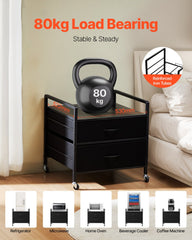 Mini Fridge Stand With Storage 176 Lbs Black Mini Fridge Table 2 Drawers