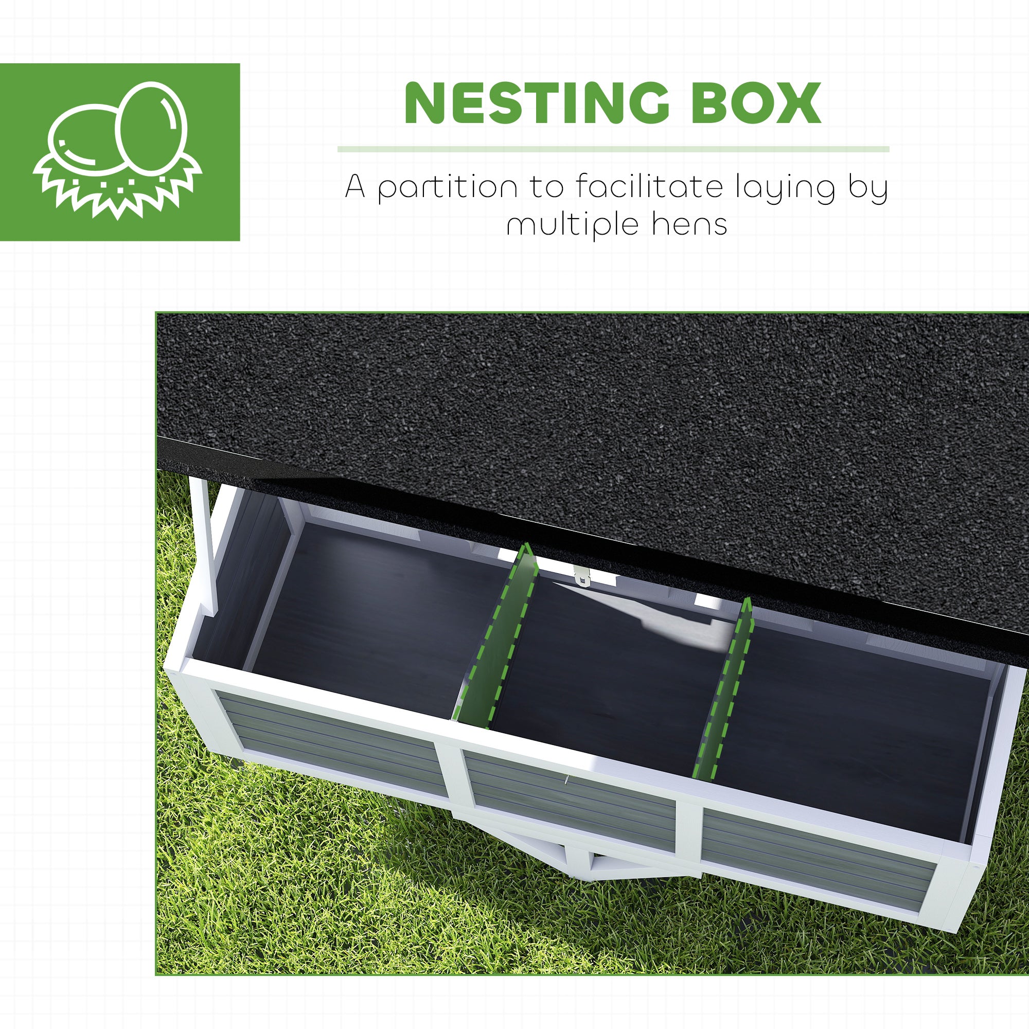 43" Chicken Coop with Wheels, Chicken Tractor with Nesting Box, Windows, Pull-out Tray, Perches, for 2-4 Hens, Gray