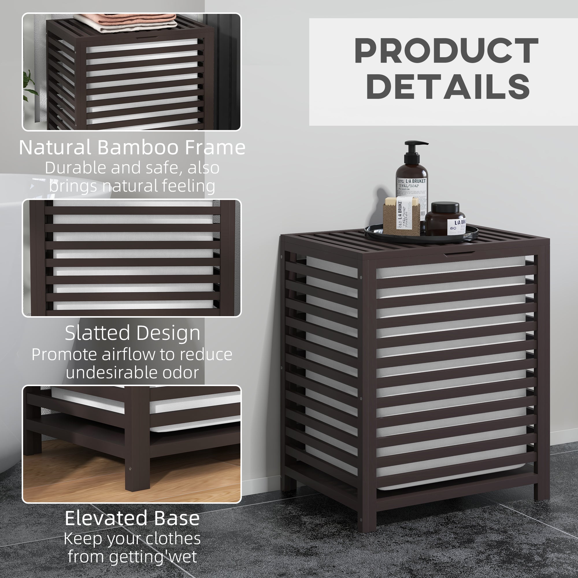 55 L Laundry Basket with Lid