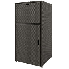 Outdoor Towel Rack For Pool W Drawer & Cabinet, Dark Brown