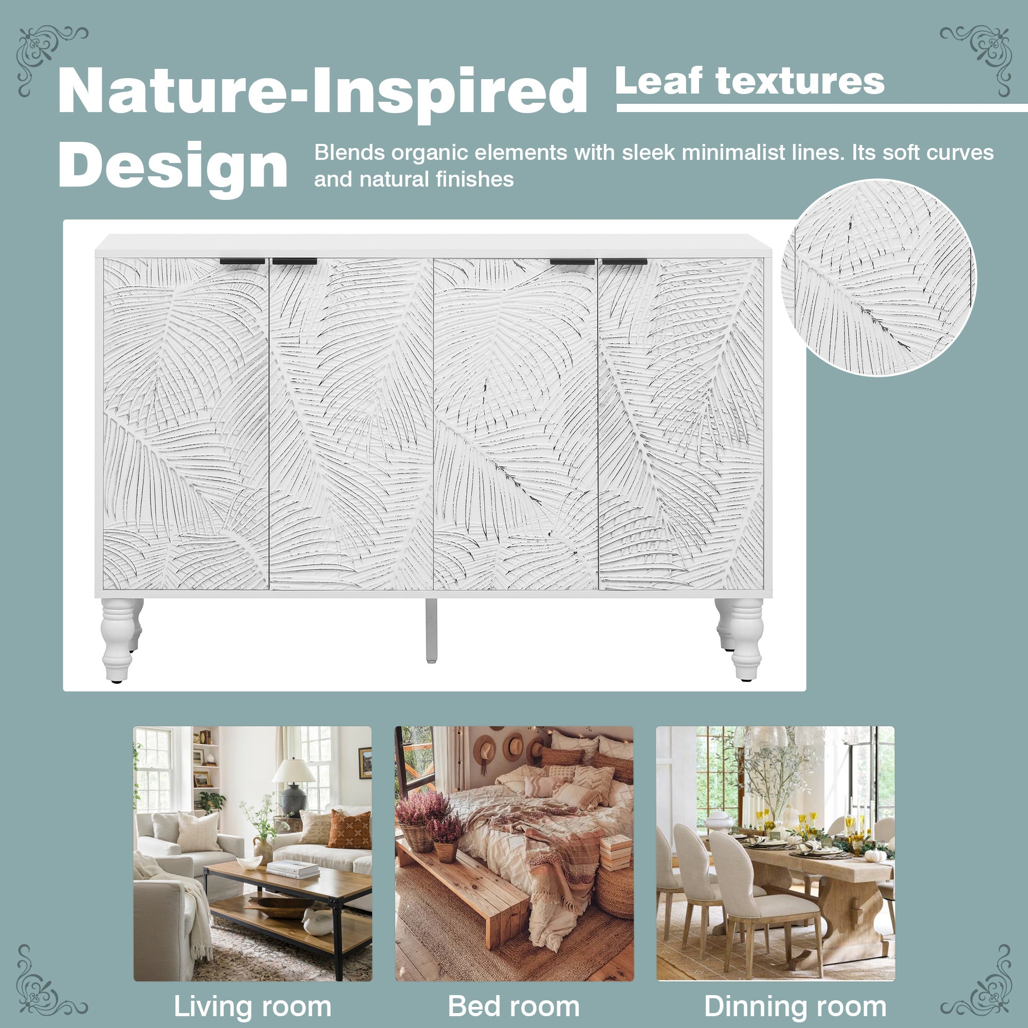 VIBE HAUS 47.2'' Modern TV Stand, Entertainment Center Media Console With 2 Spacious Storage Space, Solid Wood Legs And Anti-tip Device For Living Room, Up To 43''