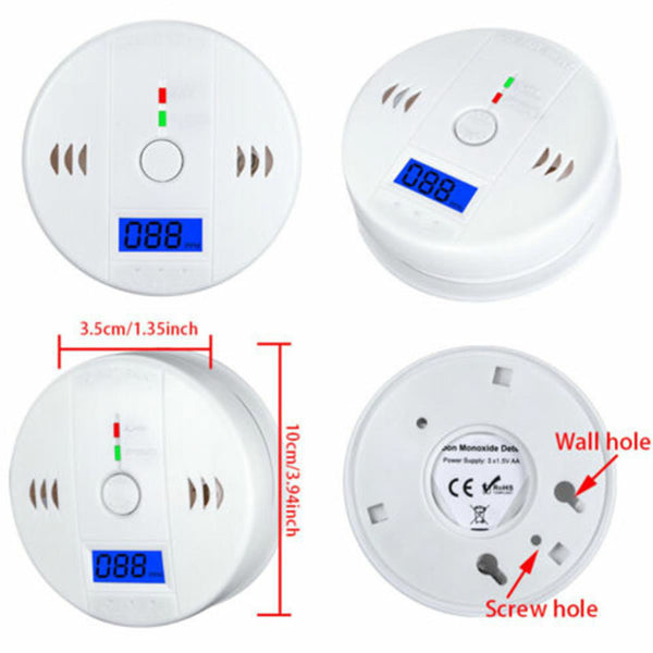 LCD Display CO Carbon Monoxide Gas Detector Device Home Safety Alarm Detector (Logistics Only For USPS.TK/TMEU Only For Self-pickup)