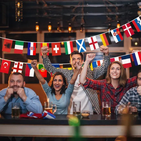 26.25 Ft 24 Countries String Flag International Flags Bunting Banner 24 Team Nation Flags Banner Decoration Sport Theme Party Garland For Club Bar Sports Events Grand Opening Party Supplies