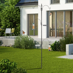 93inch Iron With Four Hooks, With Bird Feeder Black Courtyard Bird Feeder