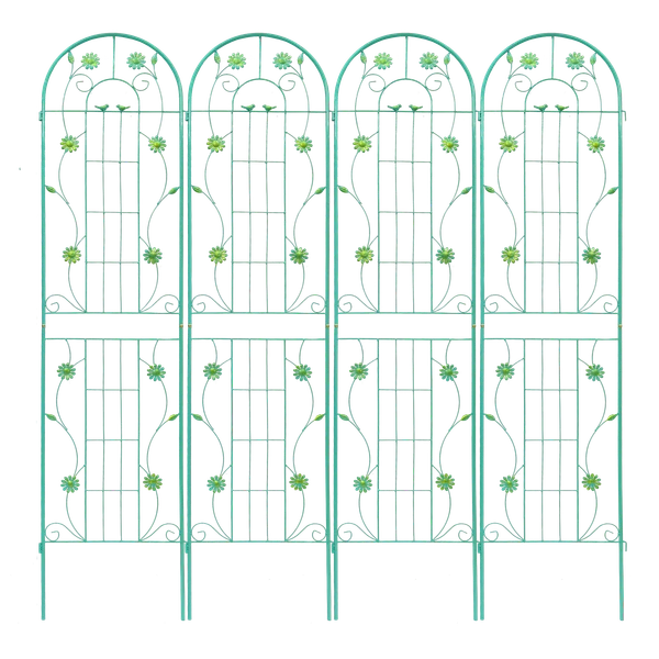 4 Pack Metal Garden Trellis 86.7" X 19.7" Rustproof Trellis For Climbing Plants Outdoor Flower Support
